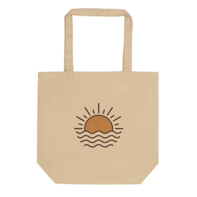 Black Tote Bag with Sun Design