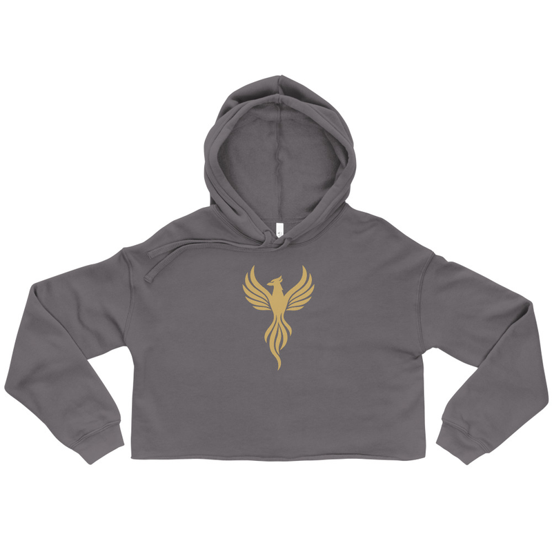 Crop Hoodie with Gold Phoenix