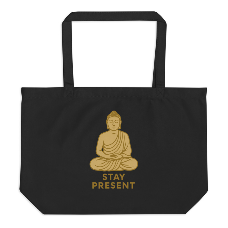 Stay Present Buddha Tote Bag