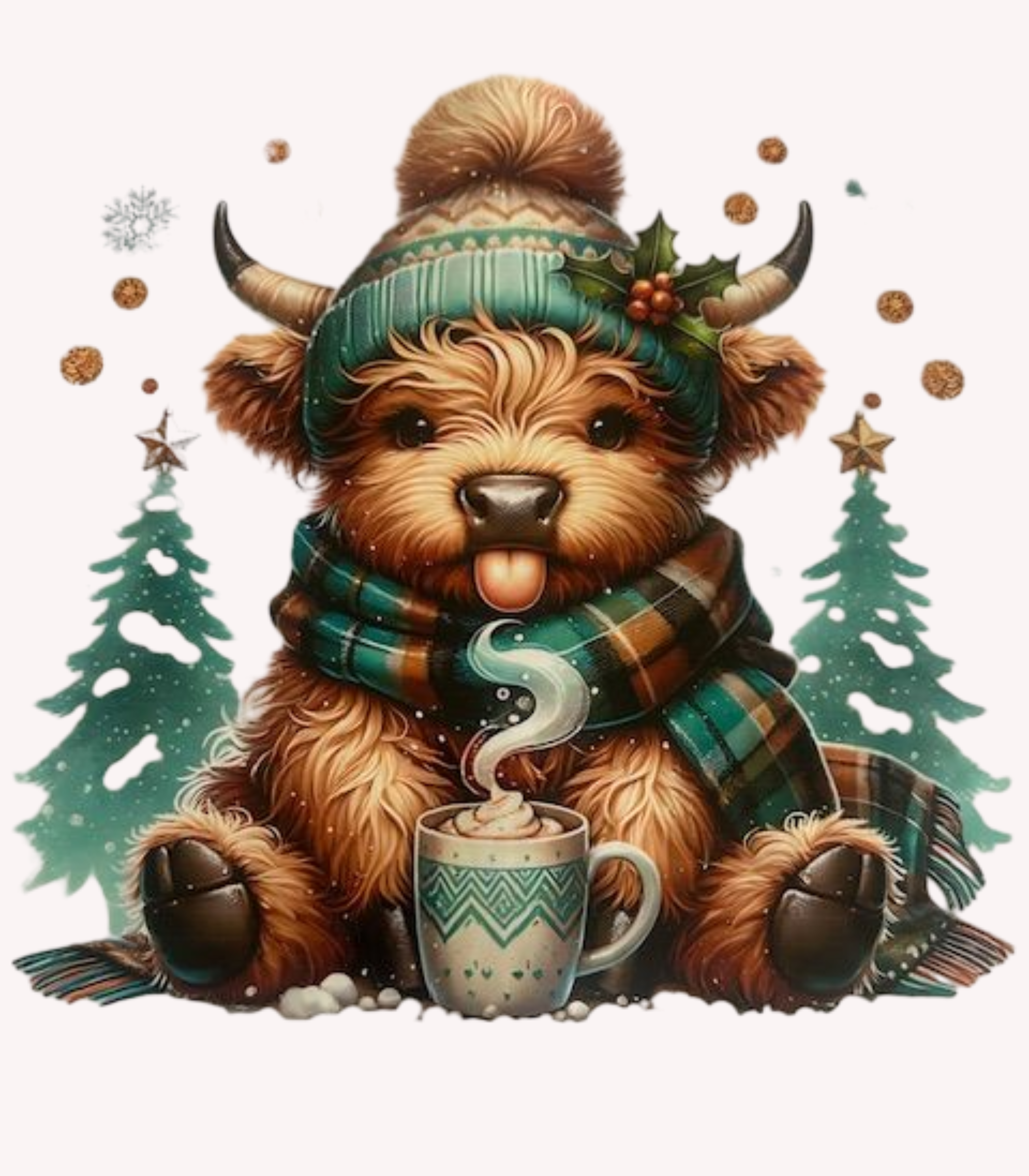 Cozy Winter Highland Cow