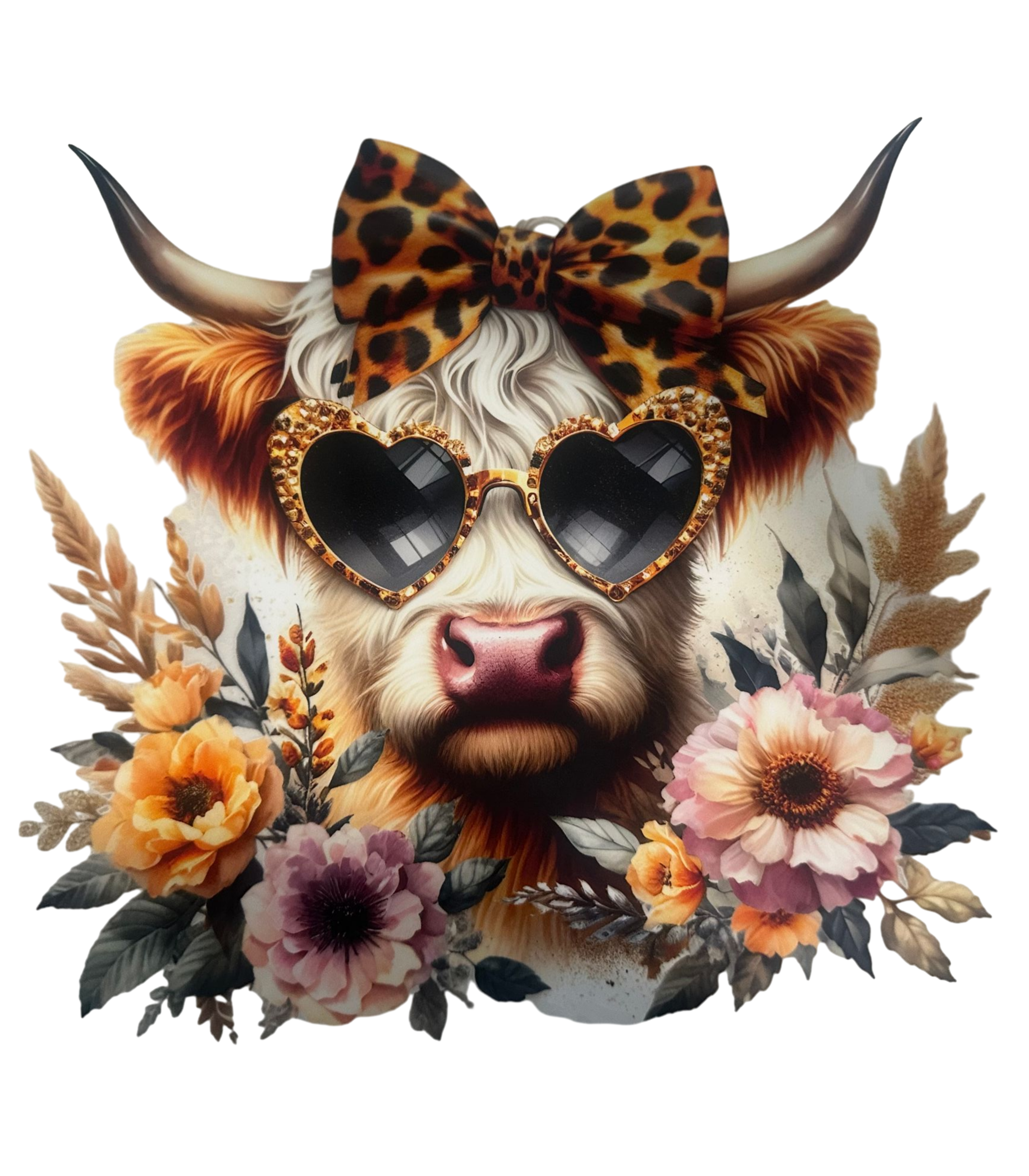 Cow and Floral Graphic