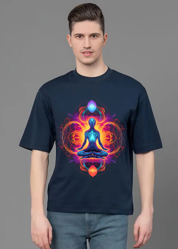 Cosmic Chakra Oversized T-Shirt || Blue ||