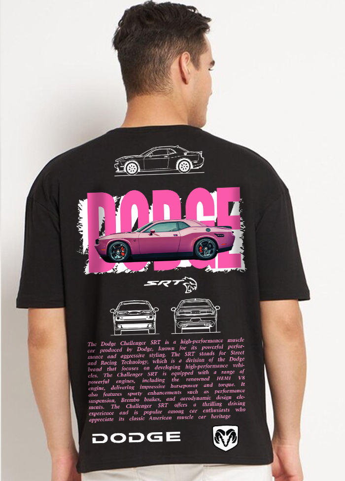 Dodge Challenger Oversized T-shirt || Black ||