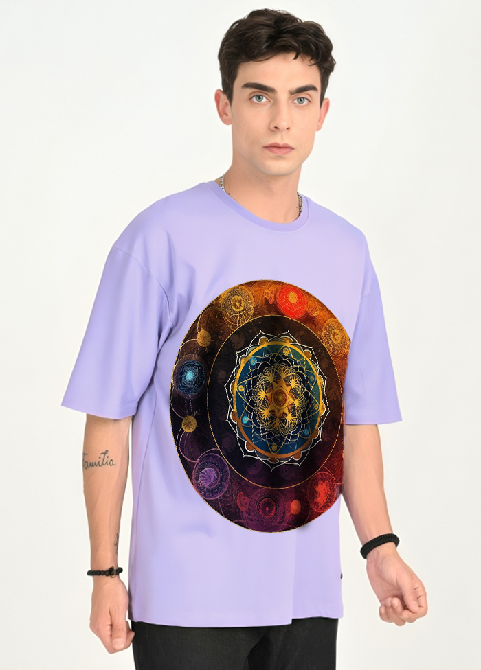 Chakra Alignment Mandala oversized T shirt || Lavender ||