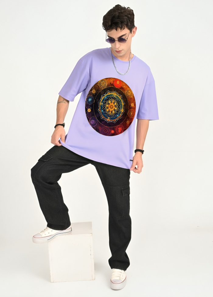 Chakra Alignment Mandala oversized T shirt || Lavender ||
