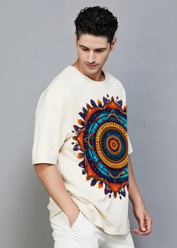 Oversized Artistic Mandala T-Shirt || Off White ||