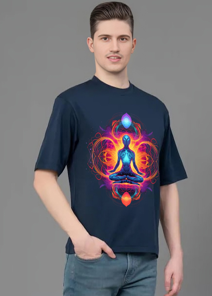 Cosmic Chakra Oversized T-Shirt || Blue ||