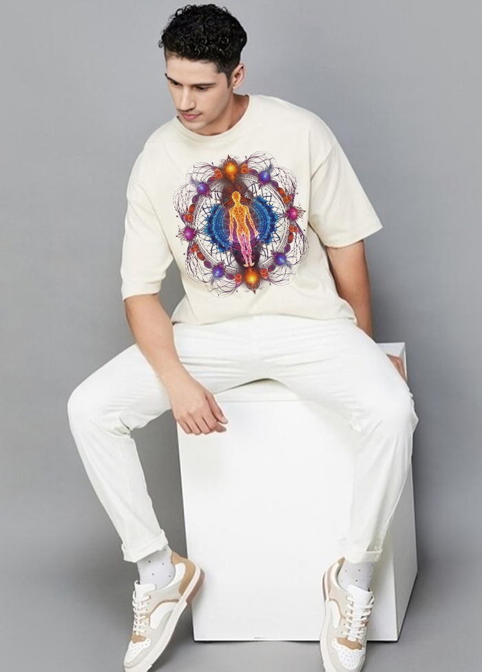 Cosmic Energy Aura oversized T shirt || Off White ||