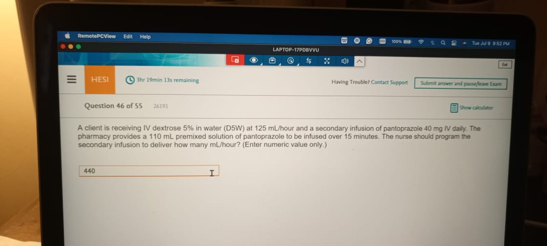 Dosage Calculation (D441) OA 2