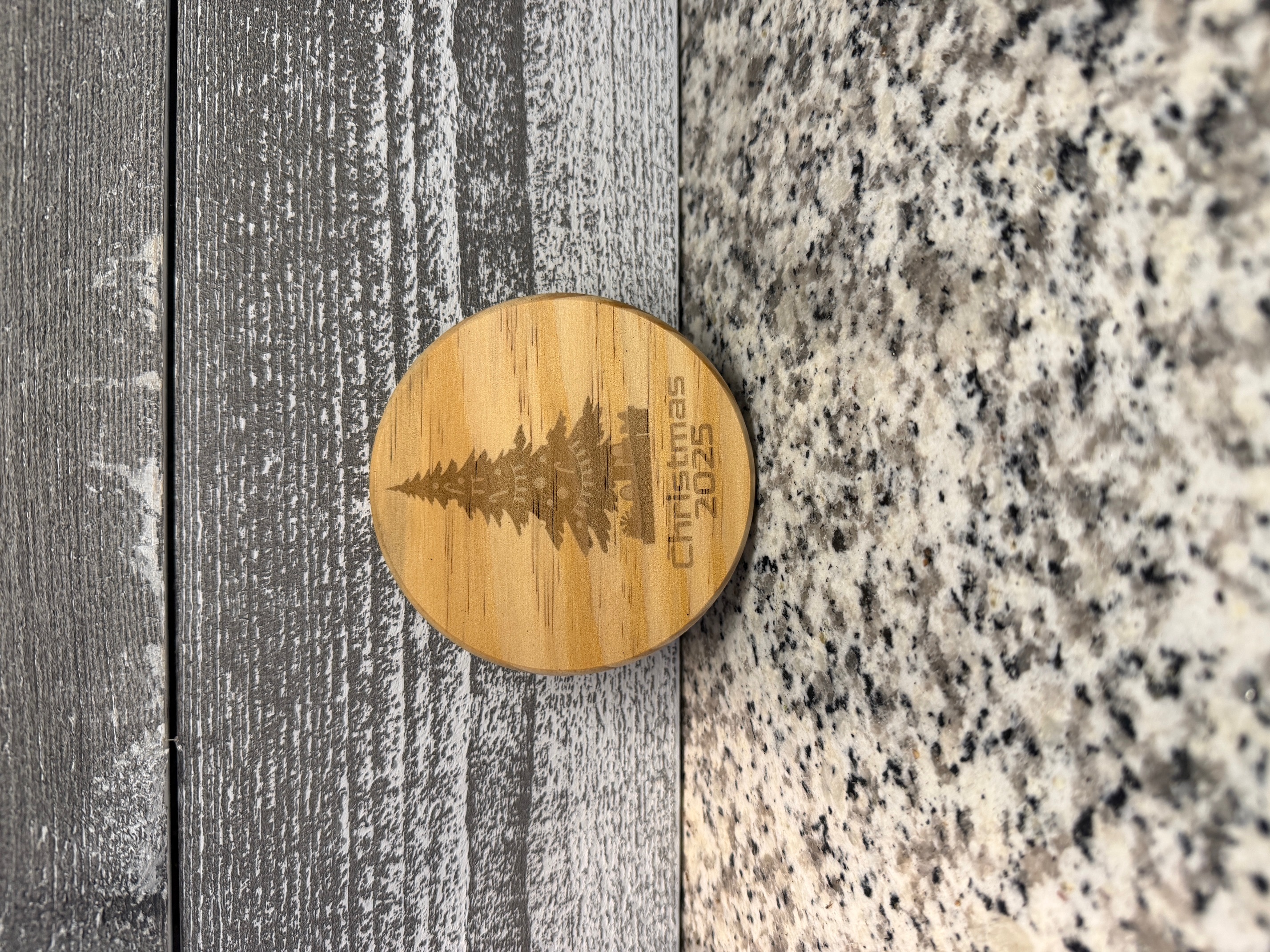 4" Pine Wood Coaster