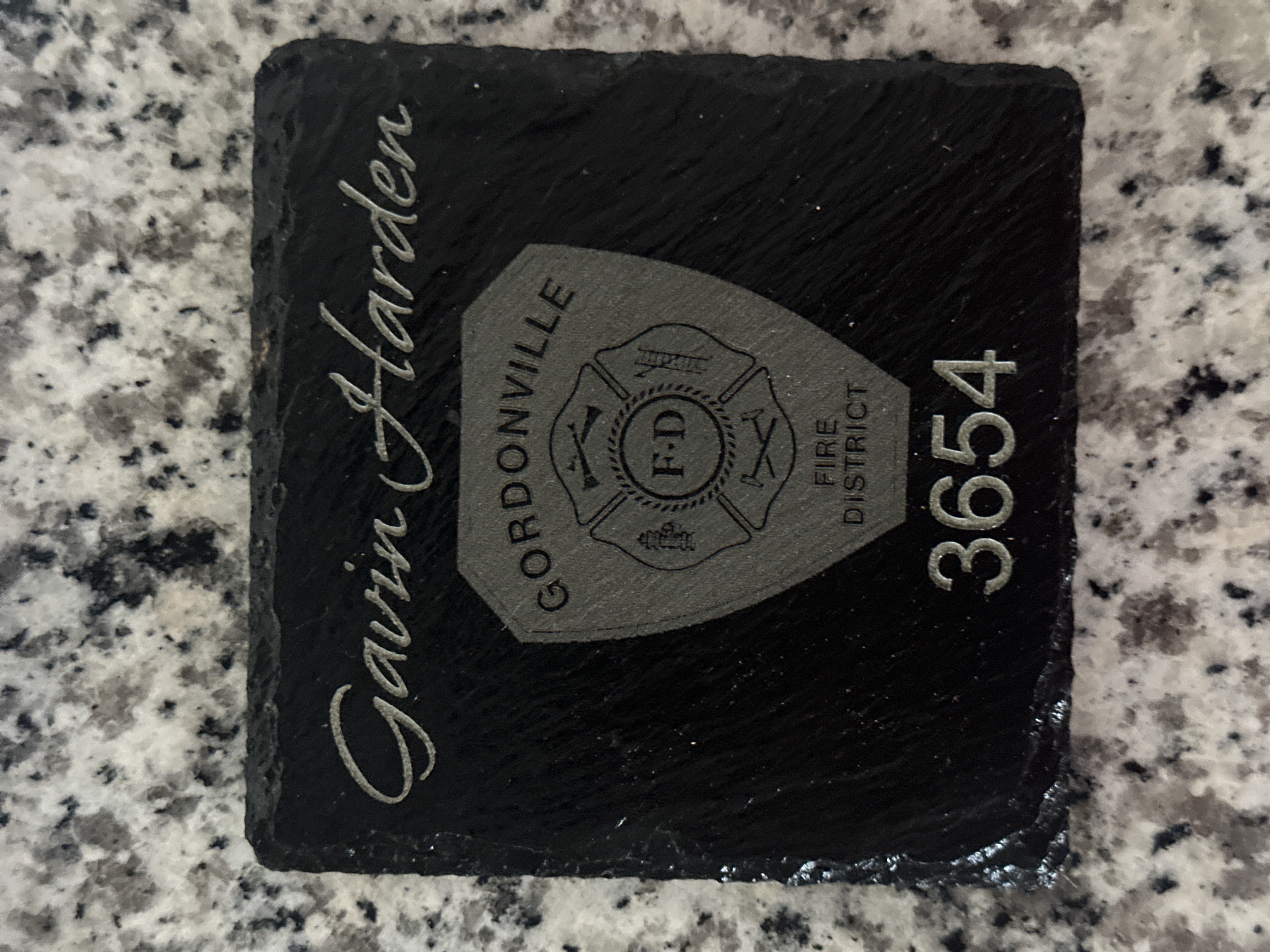 Custom Engraved Slate Coaster (4" Square)