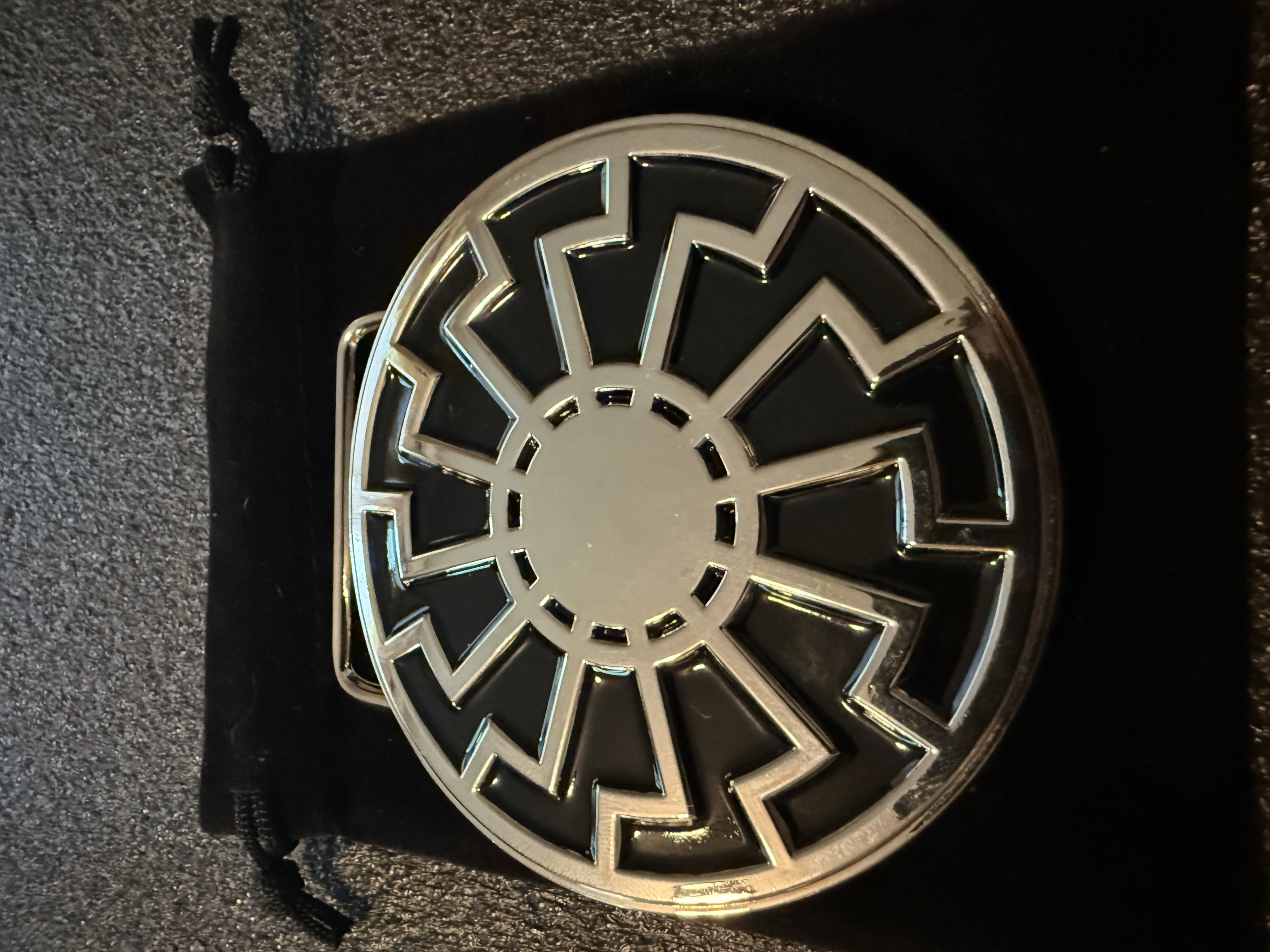 SRad Belt Buckle Silver on Black