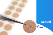 Balin para Auriculoterapia con parche color piel y natural - 100 piezas