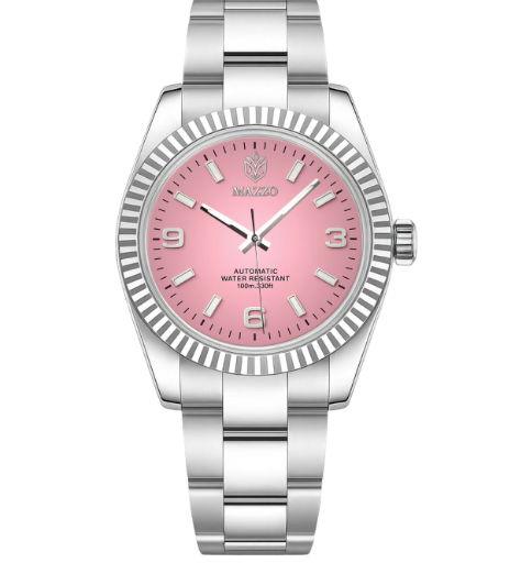 Mazzo Silver Wristwatch with Pink Dial