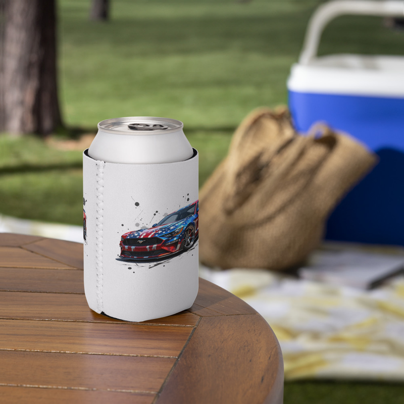 Patriotic Mustang Can cooler