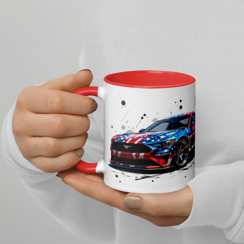 Patriotic Mustang Two Tone Mug