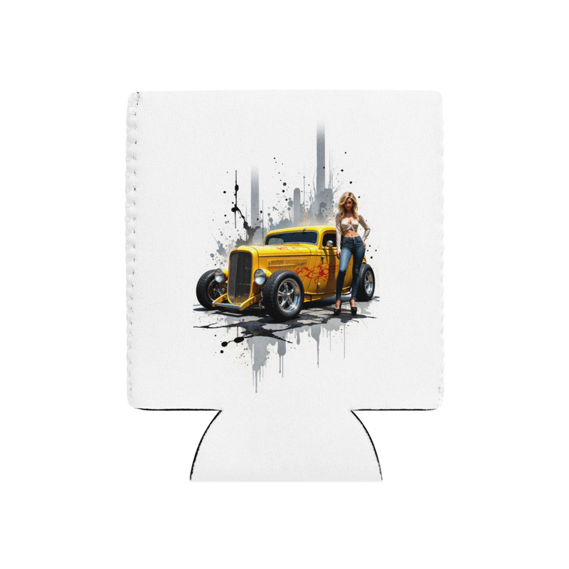 Yellow Hot Rod Can cooler