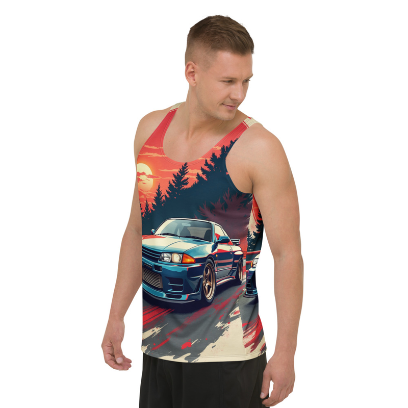 Japanese Tuner Style Printed Tank Top