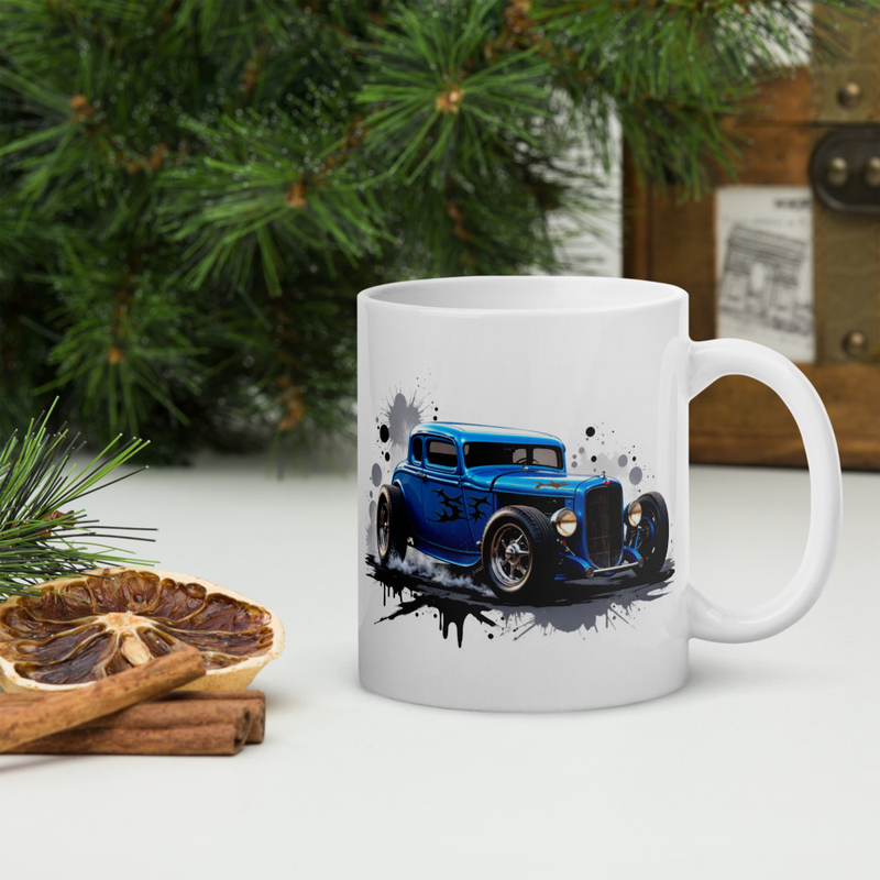 Blue Hot Rod Mug