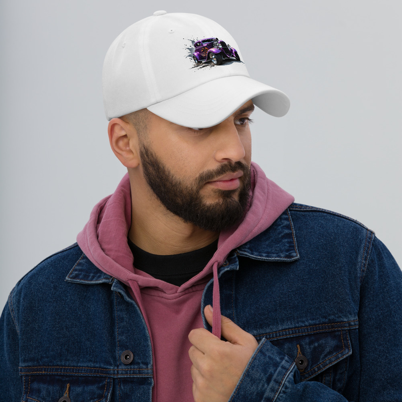 Classic Purple Hot Rod White Cap