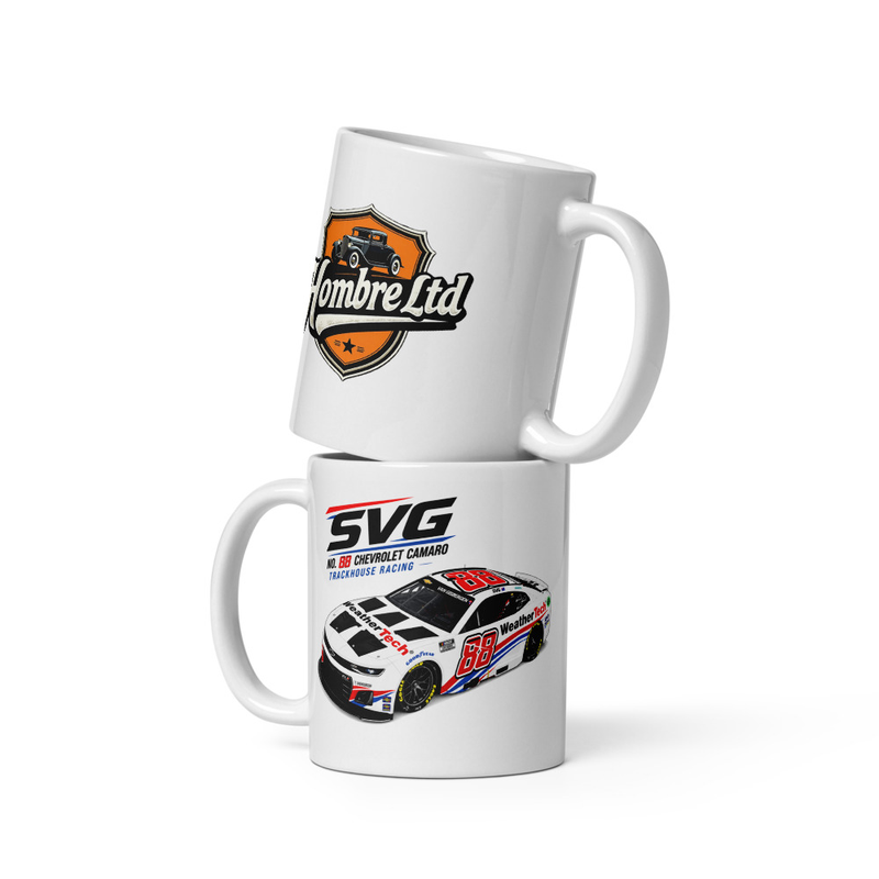 White glossy mug - SVG NASCAR #88