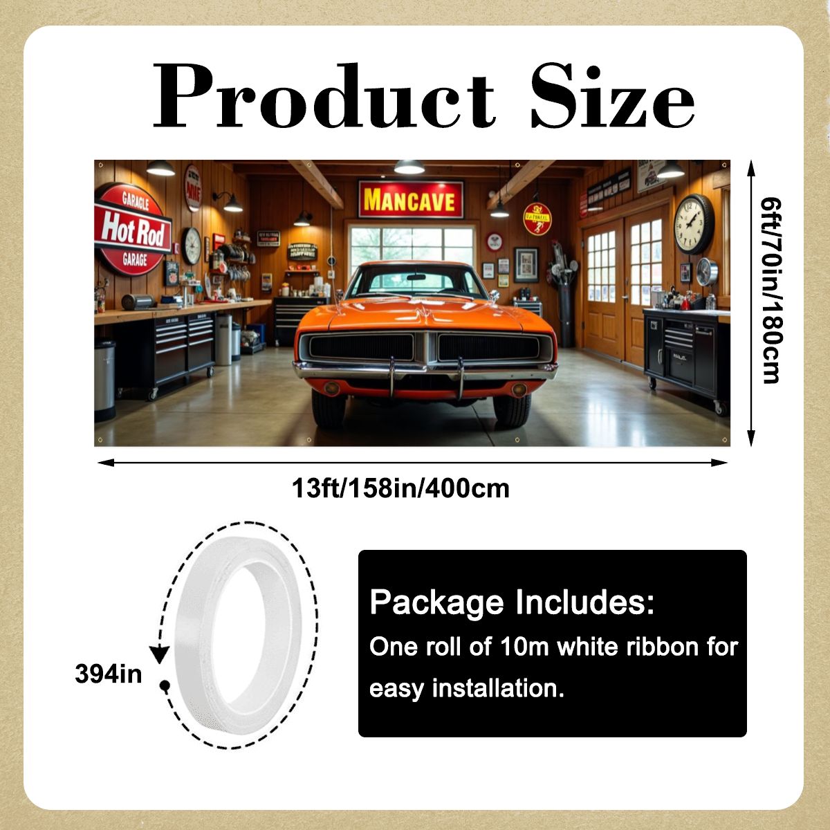 69 Charger Garage Door Banner