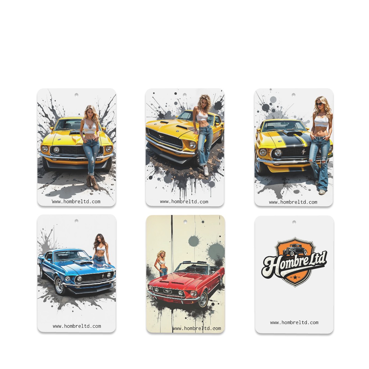 Rectangle Car Air Freshener Cards - 6 Pieces