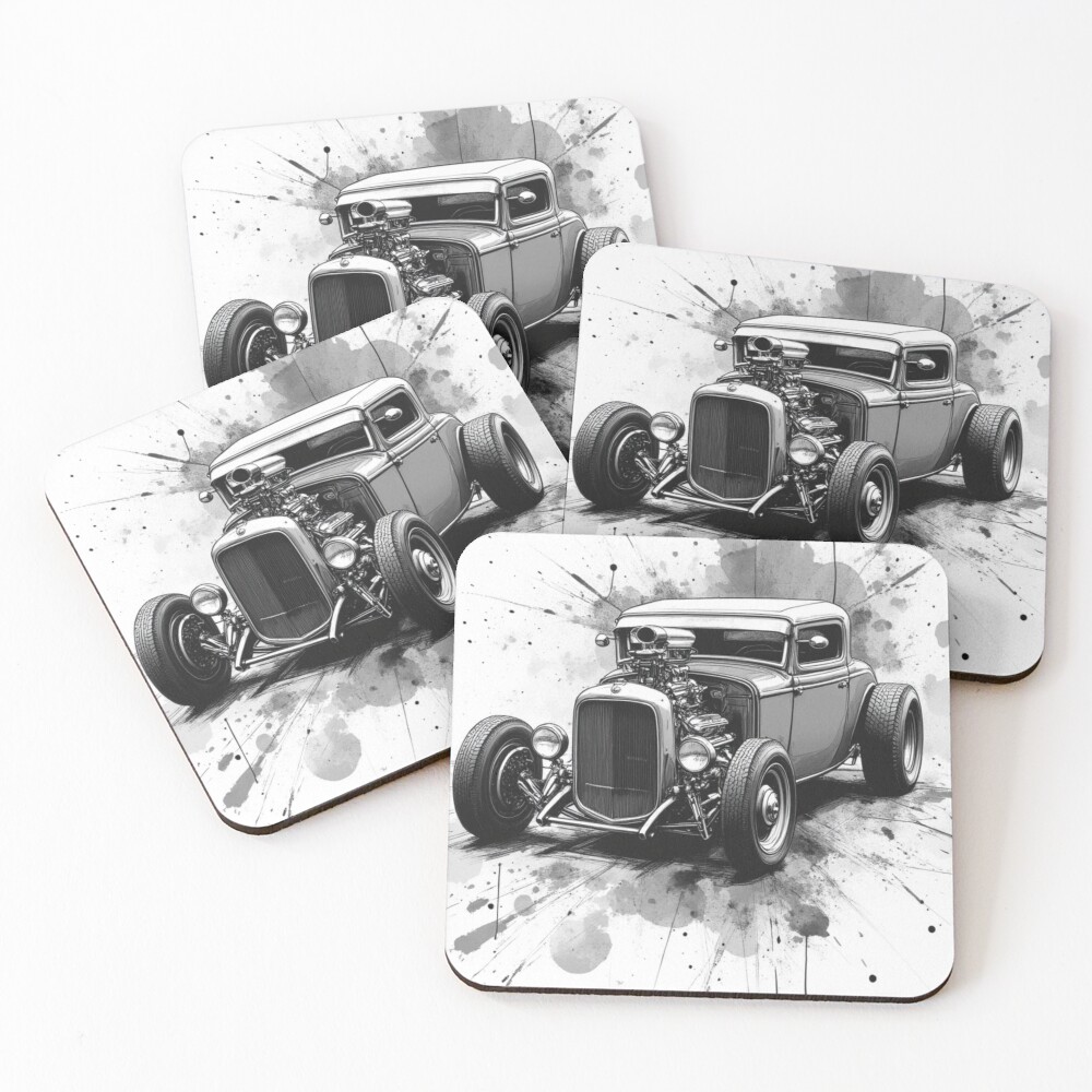 Vintage Hot Rod Car Coasters