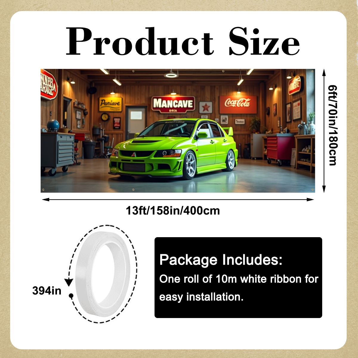 Mitsubishi Lancer Evo Garage Door Banner