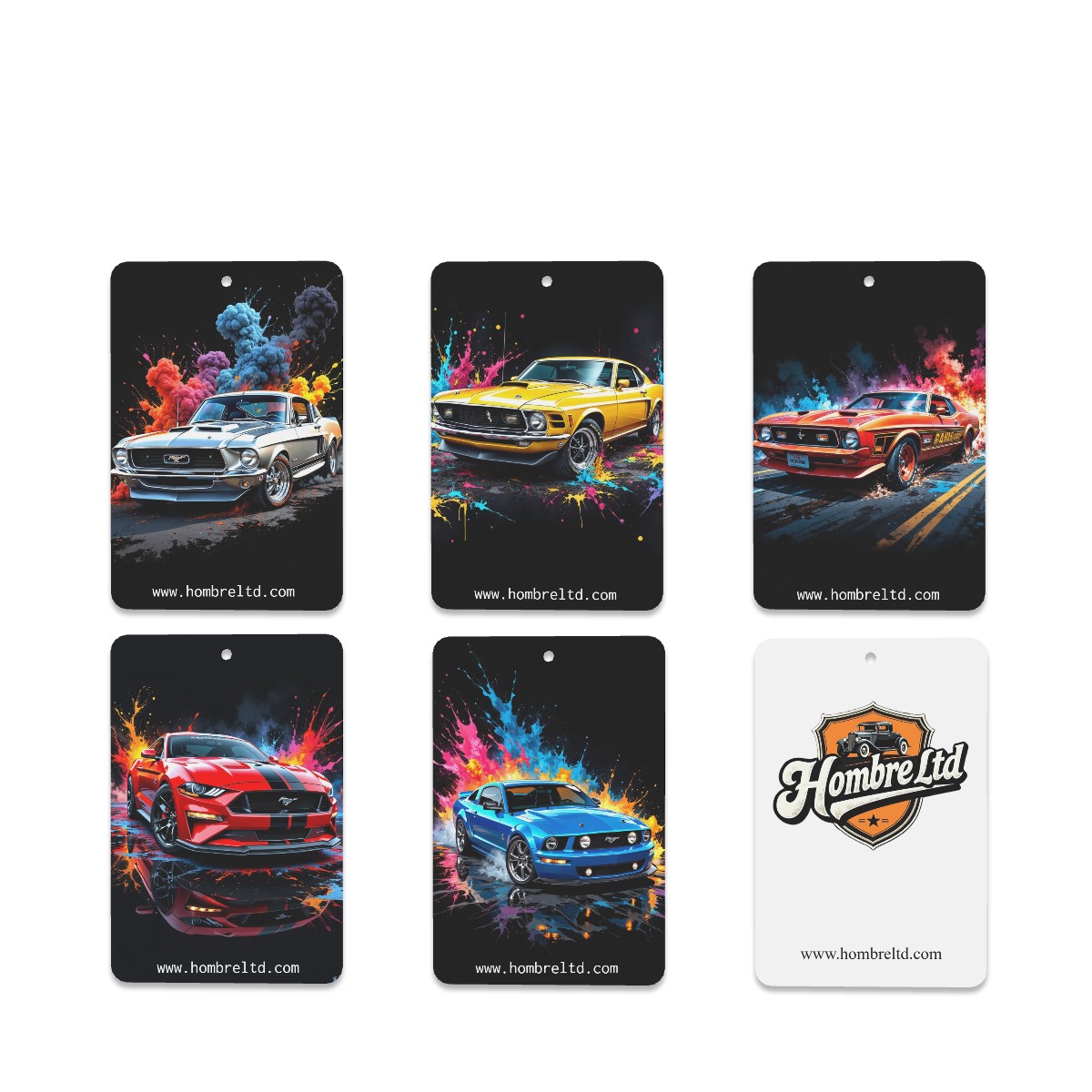 Rectangle Car Air Freshener Cards - 6 Pieces