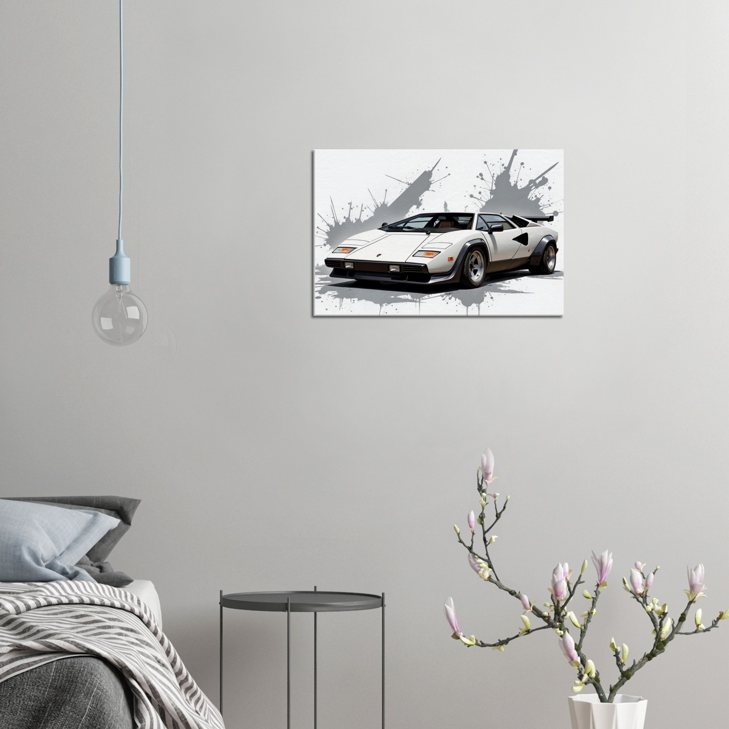 Lamborghini Countach Mounted Canvas