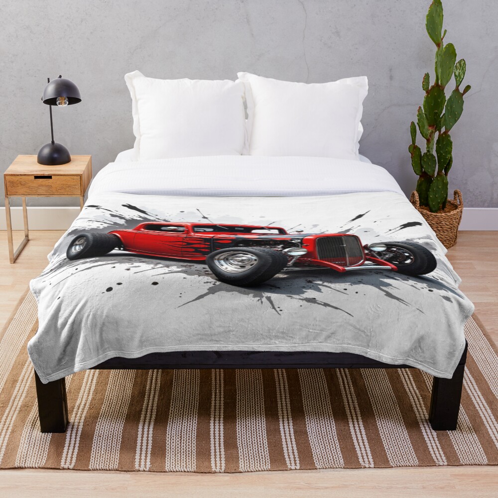 Red Hot Rod Throw Blanket