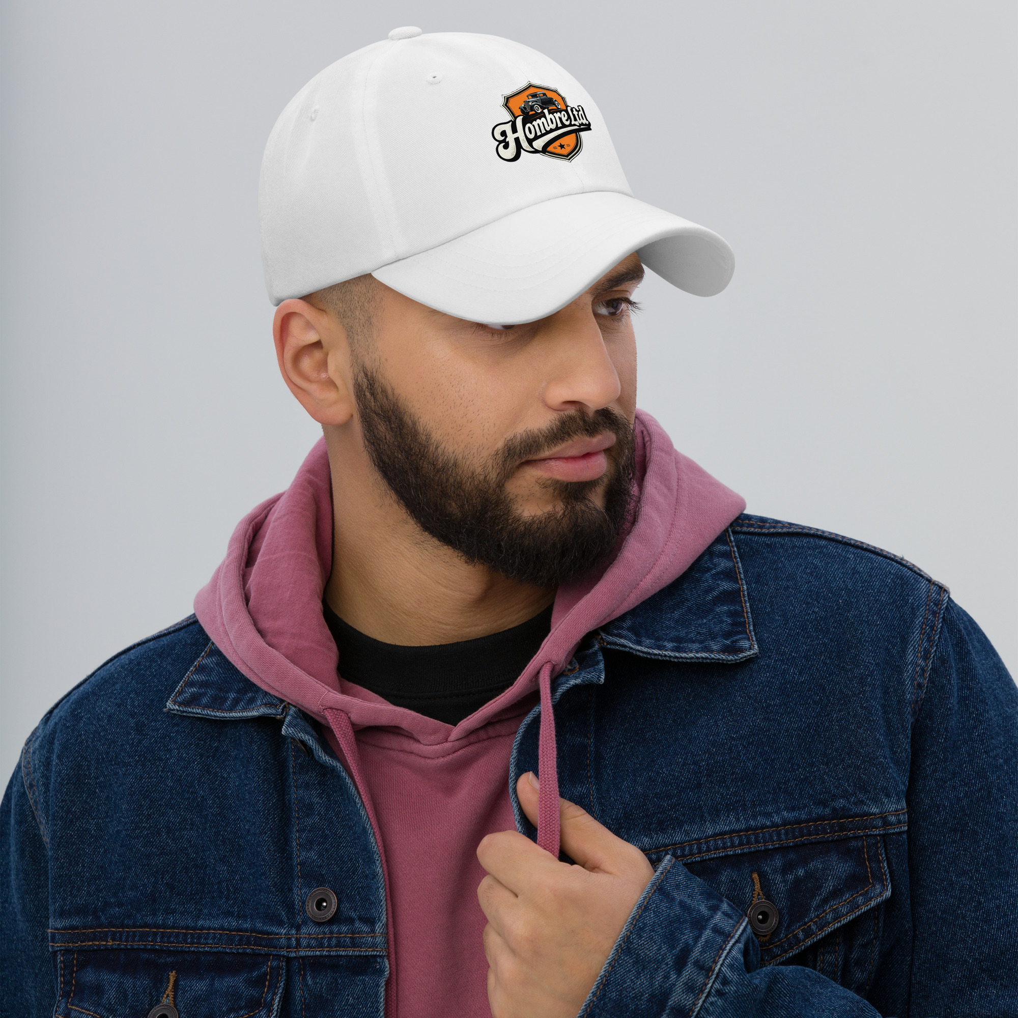 Hombre Ltd White Baseball Cap