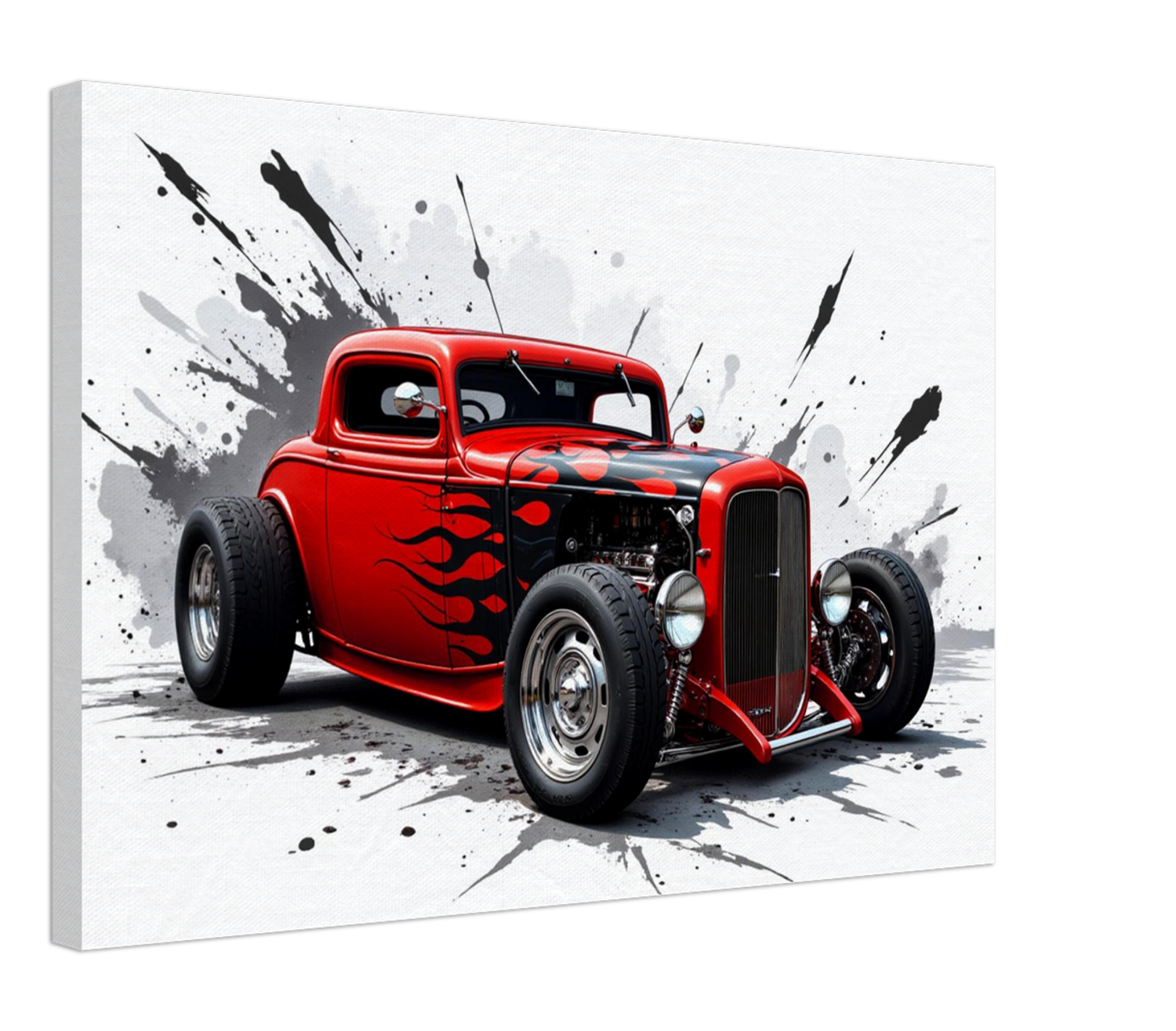 Red Hot Rod Canvas Wall Art