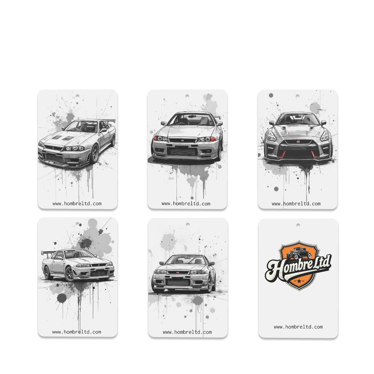 Rectangle Car Air Freshener Cards - 6 Pieces