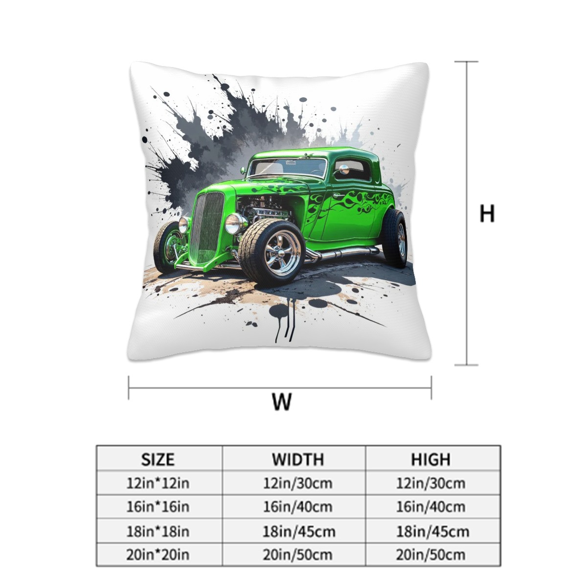 "Hot Rod" - 2 x Decorative Pillowcases
