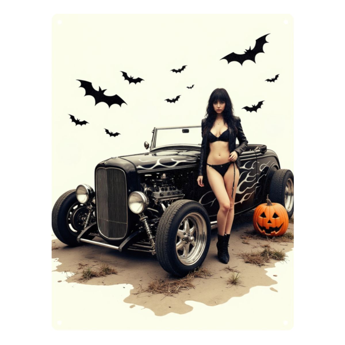 Halloween Hot Rod Tin Sign (USA)