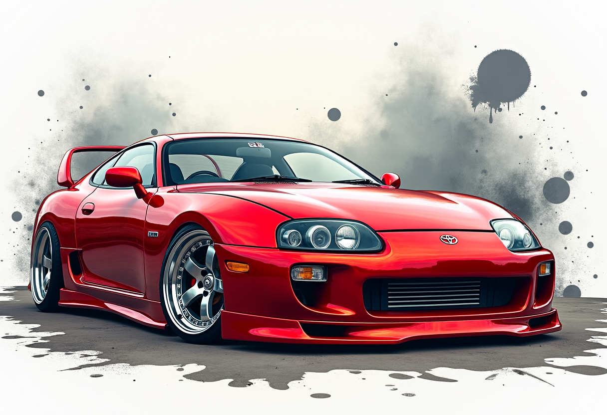 90s Toyota Supra High-Res Automotive Art