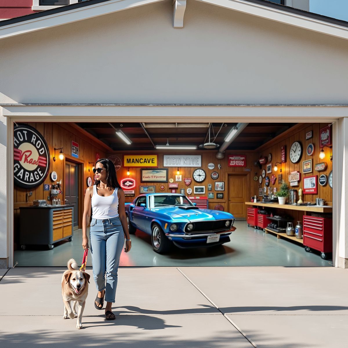 70s Mustang Garage Door Banner