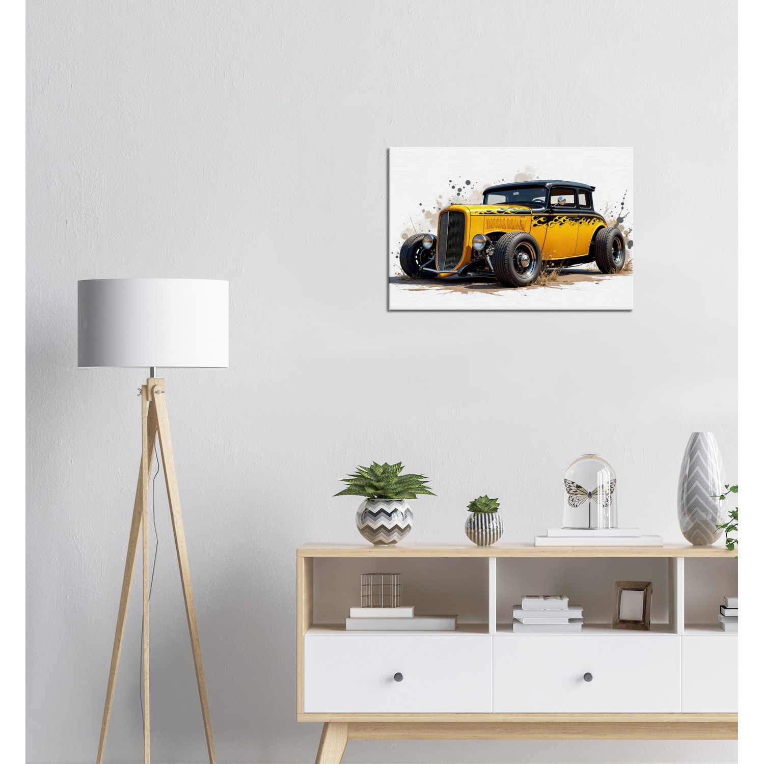 1930s Chevy Hot Rod Mounted Canvas