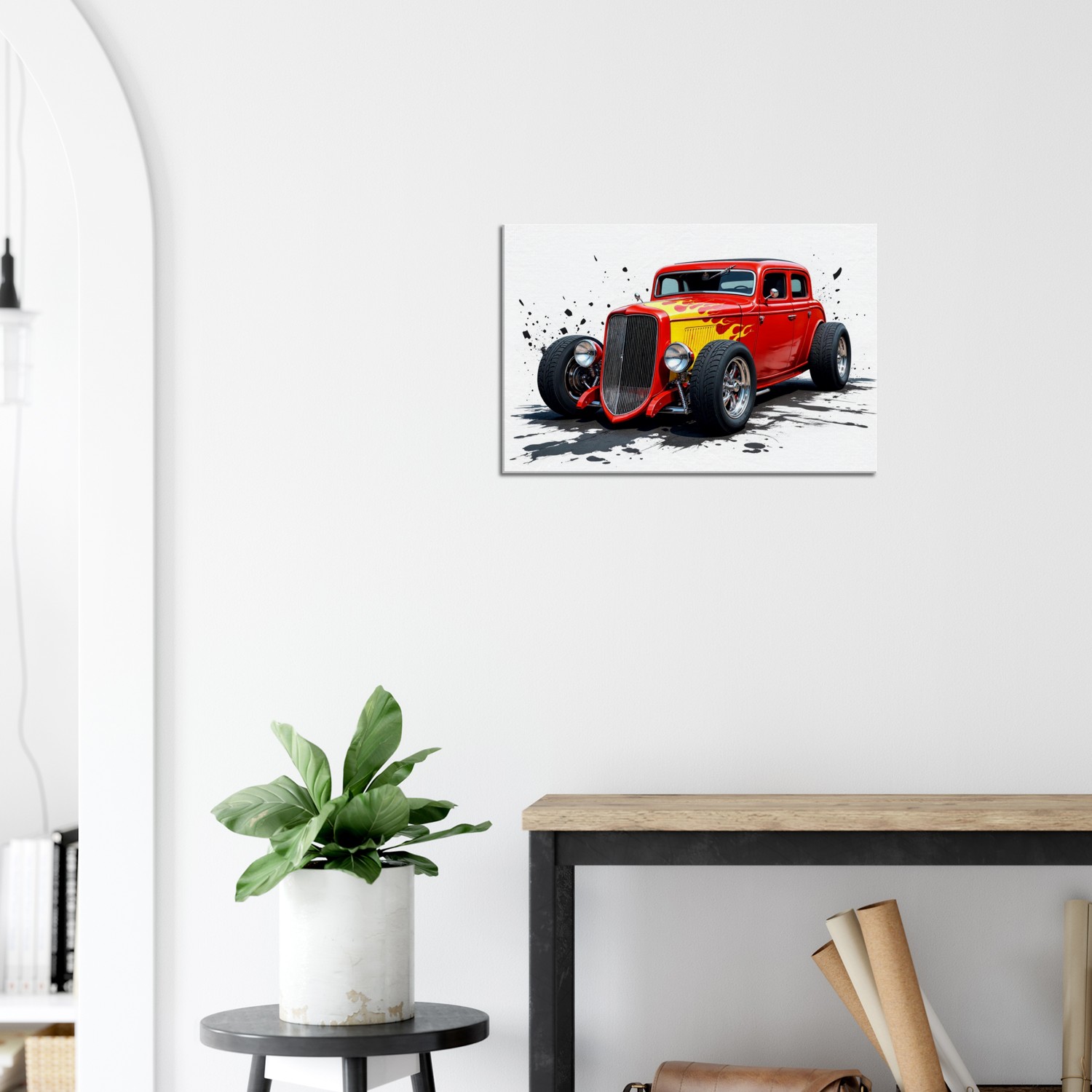 1930s Chevy Hot Rod Mounted Canvas