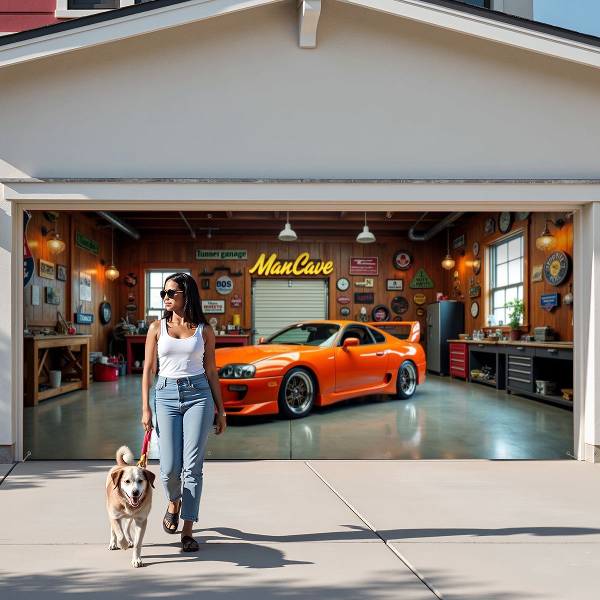 90s Toyota Supra Garage Door Banner