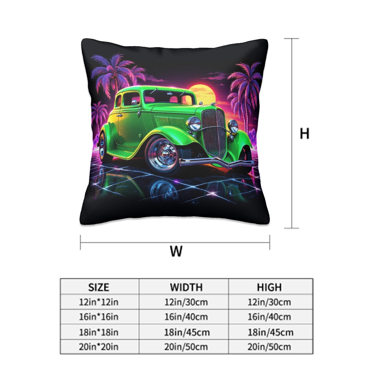 Midnight on Metal Hot Rod - Decorative Pillowcases