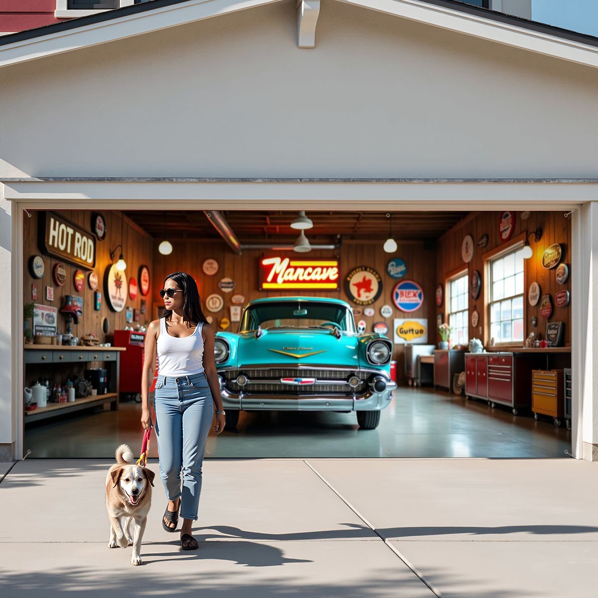 57 Chevrolet Bel Air Garage Door Banner