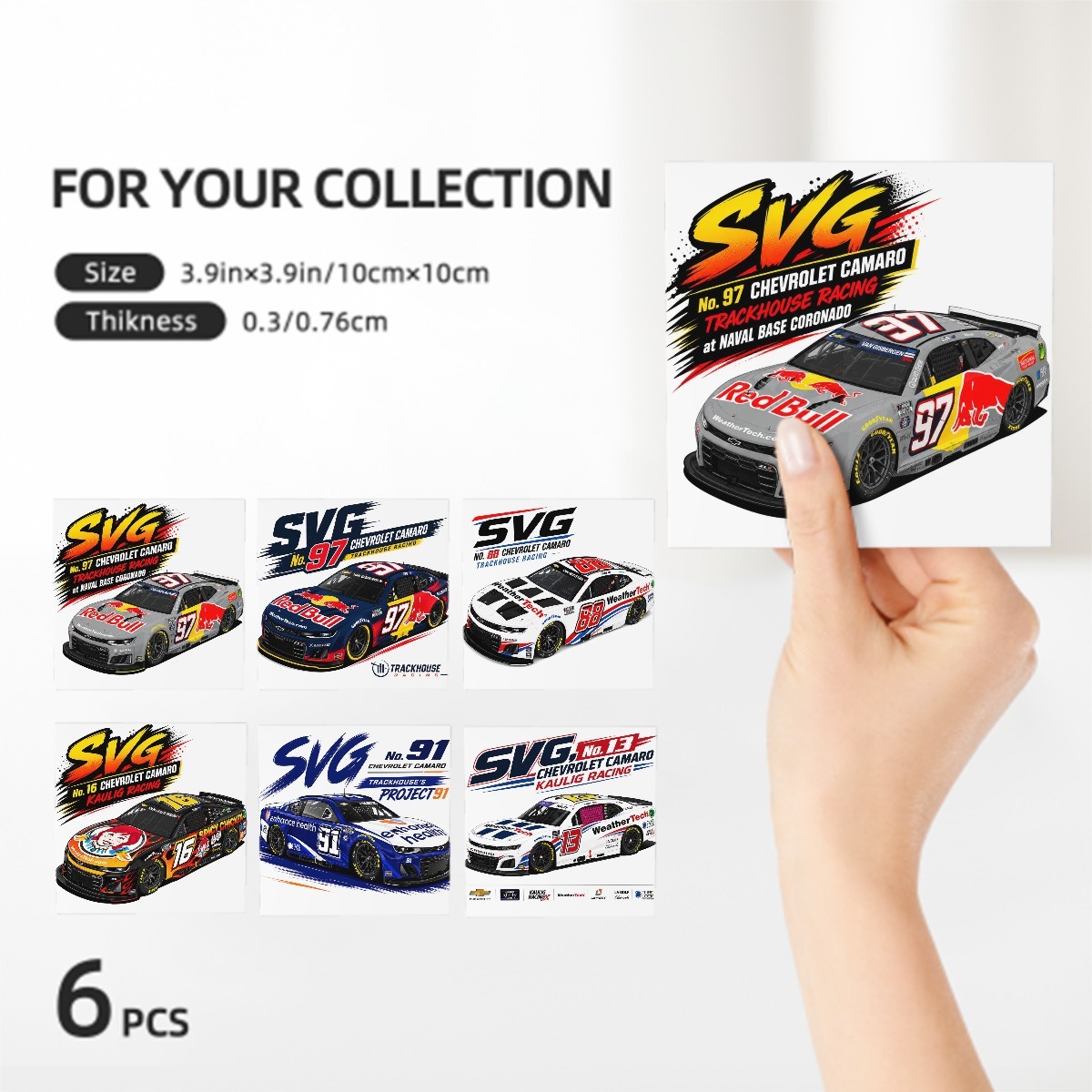 6 x "Collectable" Ceramic Coasters - The Gizzy NASCAR Pack