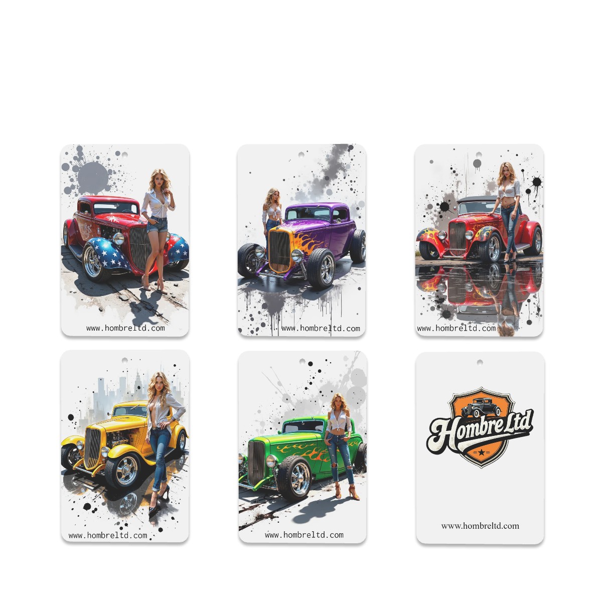 Rectangle Car Air Freshener Cards - 6 Pieces