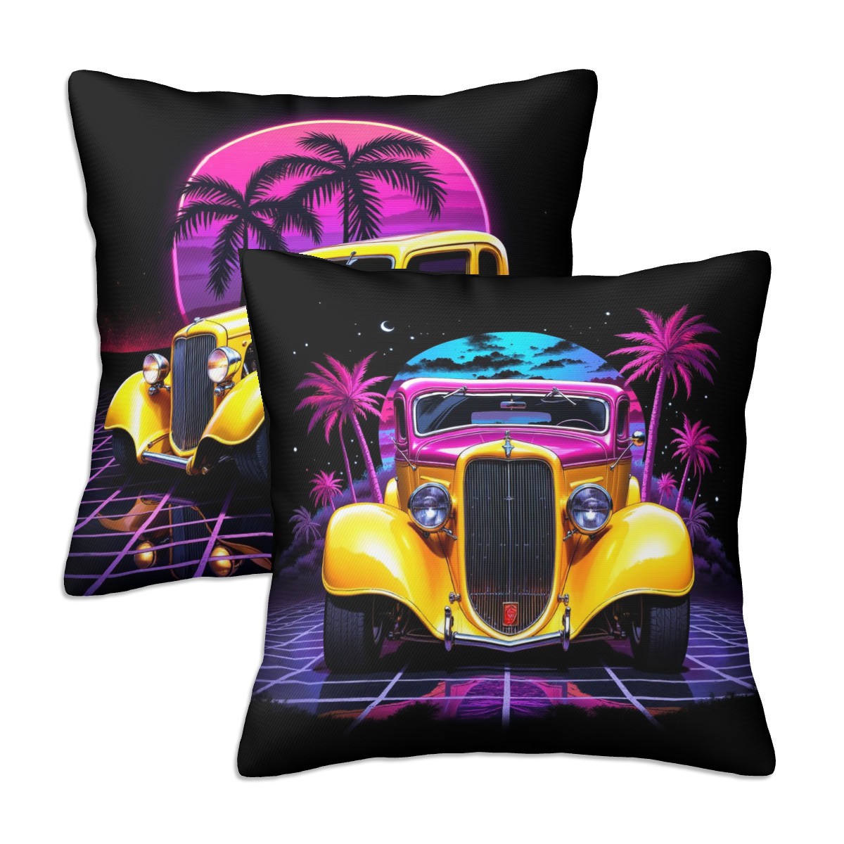 Midnight on Metal Hot Rod - Decorative Pillowcases