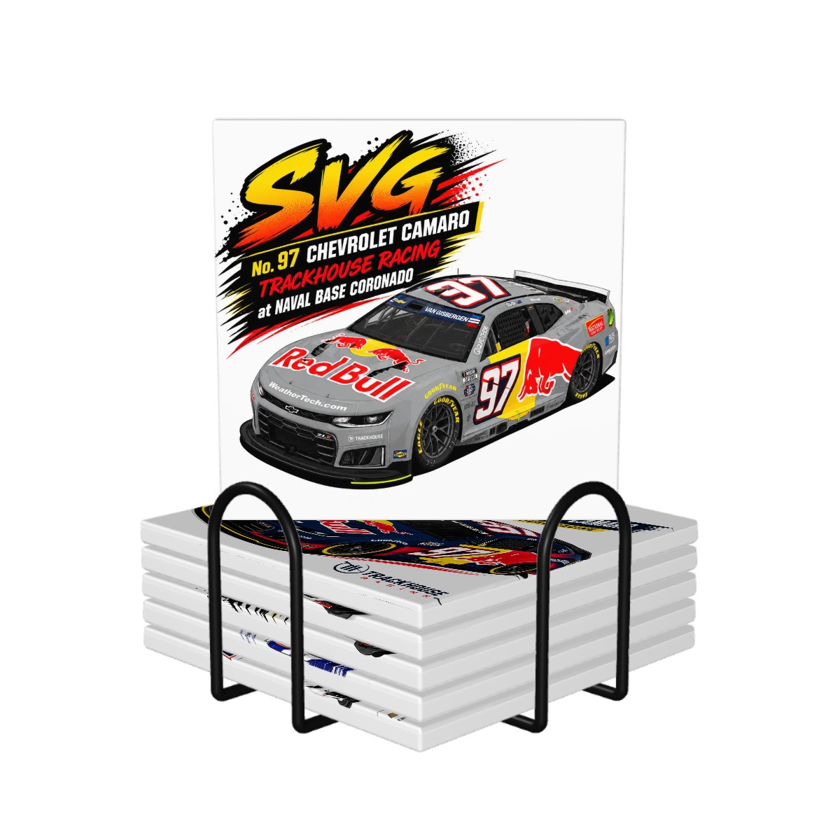6 x "Collectable" Ceramic Coasters - The Gizzy NASCAR Pack