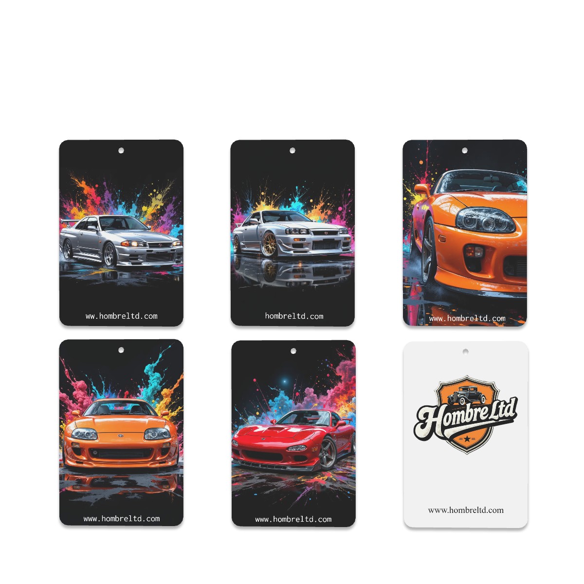 Rectangle Car Air Freshener Cards - 6 Pieces