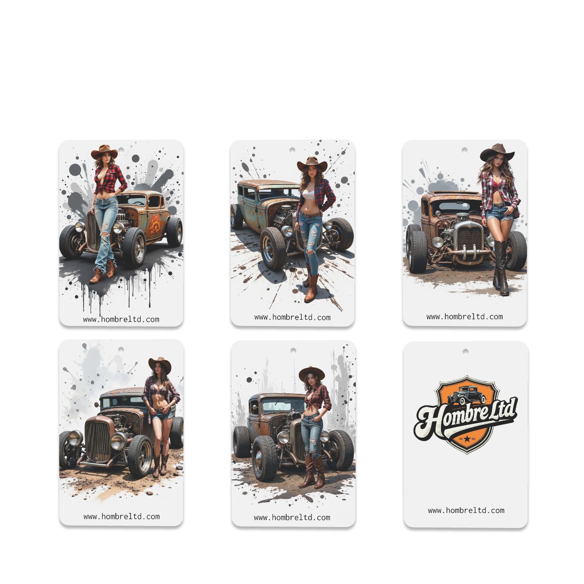 Rectangle Car Air Freshener Cards - 6 Pieces